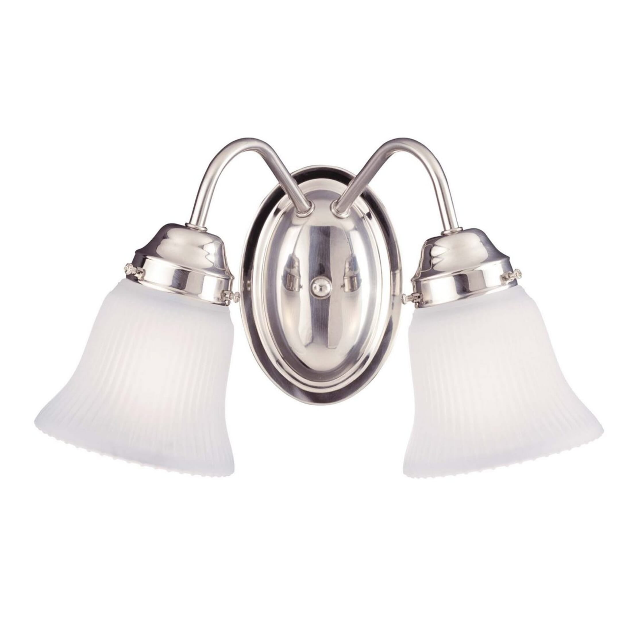 Satin Nickel 2-Light Traditional Vanity Fixture