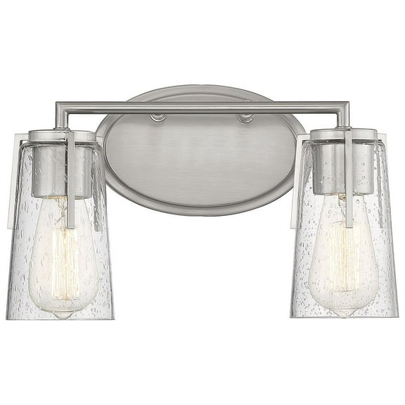 Satin Nickel Two Light Bath Bar from the Sacremento Collection