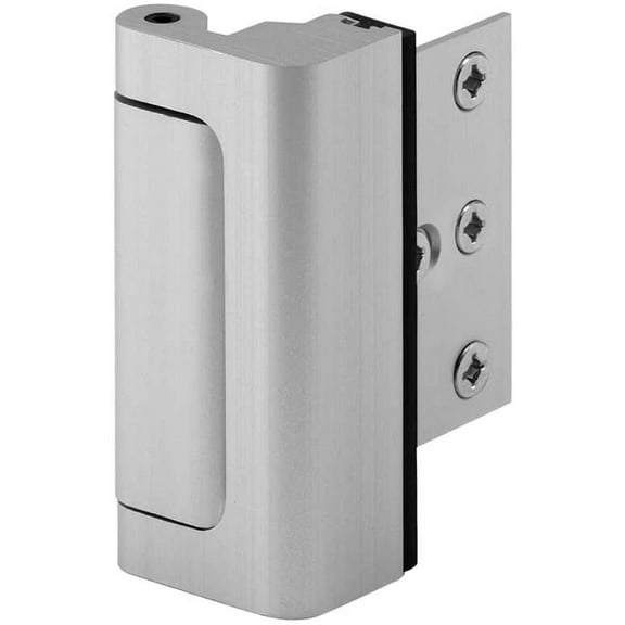 Satin Nickel U 10827 Door Reinforcement Lock Add Extra, High Security to Your Home and Prevent Unauthorized Entry 3 Stop, Aluminum Finish - (Pack of 2)