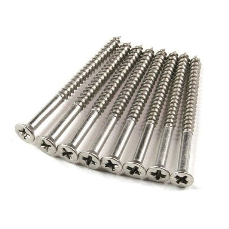 Hinge Outlet 9 X 2-1/4 Inch Phillips Flat Head Wood Screws – 24 Pack, Satin Nickel Finish For Residential Door Hinges