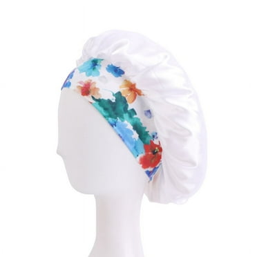 Satin Night Sleep Cap Hair Bonnet Hat Silk Head Cover Elastic Band Bath Spa Bonnet Fashion Women