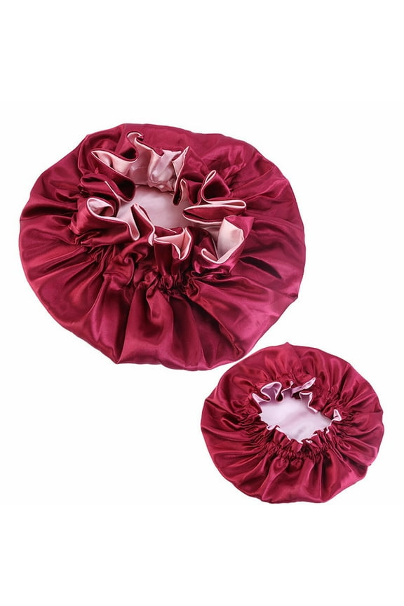 Satin Nightcap for Women and Kids Elegant Lace Hair Design Cap Soft Imitation Silk Sleeping Hat Comfortable Bedtime Accessory