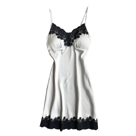 Satin Nightgowns for Women,Sleeveless Sleepwear Tank V Neck Night Shirts Pleated Sleepshirt,Lace Chemise Satin Slip Silk Negligee Nightie Bridal Dress,Mini Slip Chemise Nightwear Ladies Nightgowns