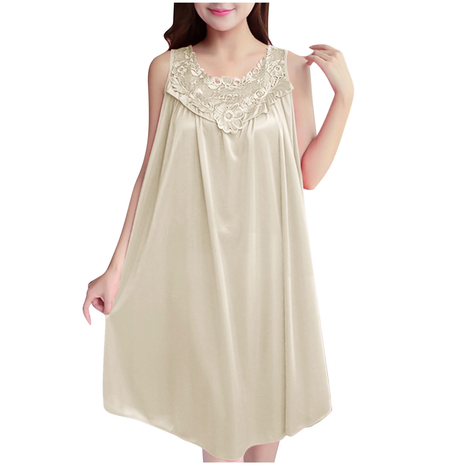 Knee Length Night Dresses Sleepwear Knee Length Night Dresses Cotton Chest  Quote Print Knee