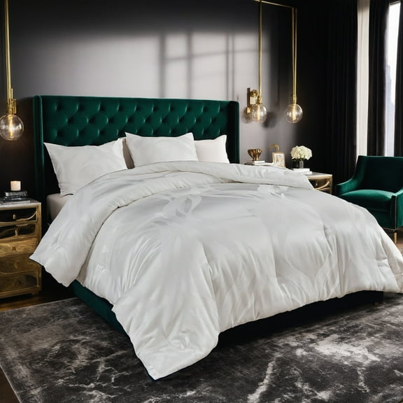 Satin Oversized White Plump Duvet Provides reliable warmth in snowy weather. Thick insulation for winter use in bedrooms, guesthouses, and hotels. Soft fabric ensures comfortable rest.