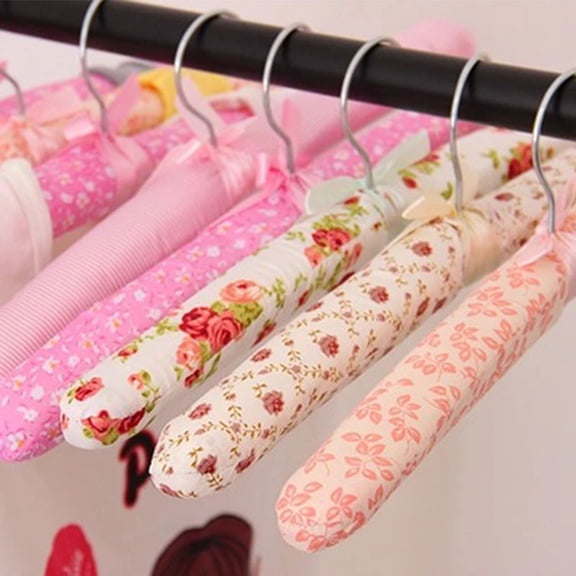 Satin Padded Hangers, 15.4 Inch Length, 5-Pack, Prevent Clothes Wrinkles and Marks, Ideal for Delicate Blouses and Dresses