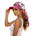 thumbnail image 1 of Satin Paisley Print Scarf Visor Hat, Breathable Polyester Sun Protection Head Wrap Cap Adjustable Outdoor Head Coverage for Women, 1 of 6