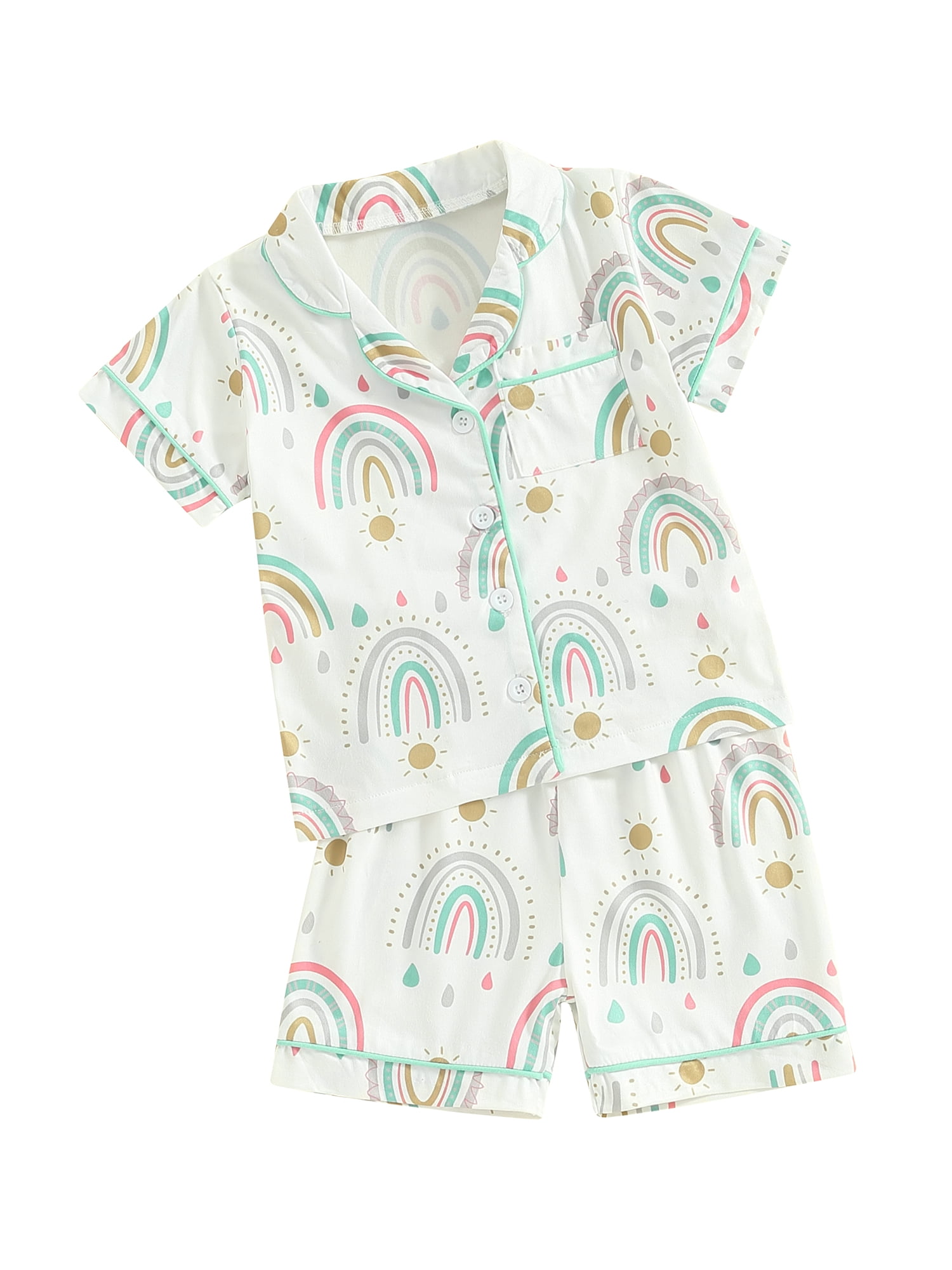 Bizzard Blue Children's Satin Pajama Set With Long Sleeve main image 1