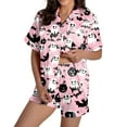 thumbnail image 1 of Satin Pajama Sets for Women – Elegant Sleepwear, Soft & Cool 2 Piece Lounge Sets Comfortable Women Pajama Sets For Halloween Stylish Round Neck Design With Decorative Pattern For Fall, 1 of 7