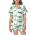 thumbnail image 1 of Satin Pajamas,Cute Bow Pattern Silk Pajamas Set Girls Button Down Pajamas Set 2 PC Classic Loungewear Pajamas for Kids 2-3 Years, 1 of 4