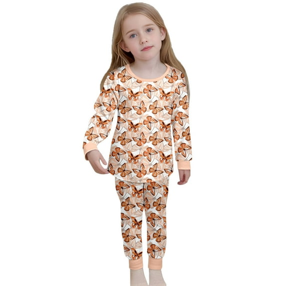 Satin Pajamas Printed Button Down Solid Tops T Shirt Set Toddler Girl Sleepwear Cute Pajamas for Girls 4-5 Years Girls Fashion