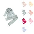 thumbnail image 1 of Satin Pajamas Set for Kids – Classic Button-Down Long Sleeve Sleep Shirt Top & Long Pants Bottoms Sleepwear Loungewear, 1 of 8