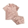 thumbnail image 1 of Satin Pajamas Sets Women's Short Sleeve Sleepwear Soft Silk Button Down Loungewear Two Piece Pjs Shorts Set S-XL Womens Clothes, 1 of 7
