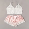 thumbnail image 1 of Satin Pajamas Women Set- Halter Camisole Lace Nightdress Sexy Underwear Sleepwear 2PC, 1 of 4