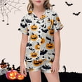 thumbnail image 1 of Satin Pajamas for Boys Kids Button Down Pajamas Set Girls Casual Pajamas Set Halloween prints Boys Pajamas Size 10-11 Years, 1 of 4