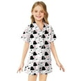 thumbnail image 1 of Satin Pajamas for Girl Button Down Tops Set Silk Pajamas Outfits Halloween prints Girls Satin Pajamas Size 8-9 Years, 1 of 3