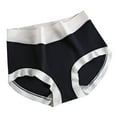 thumbnail image 1 of Satin Panties Women's Cotton Underwear, Laides Lightweight & Breathable Panties, Mid-Waist Soft Underpants Briefs, Available in Plus Size Womens Boyshorts Underwear Black L, 1 of 3