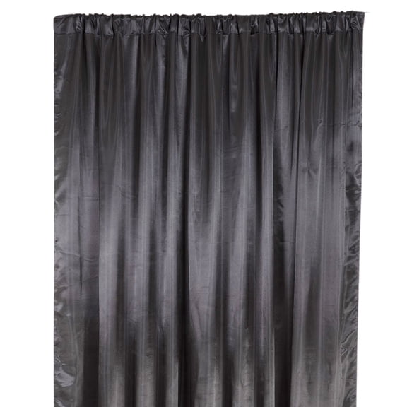 Satin Party Backdrop Curtain, 10-Feet - Black
