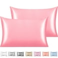 thumbnail image 1 of Satin Pillow Case, 2 Pack Satin Silky Pillowcase for Hair and Skin, Satin Pillowcase Set of 2, Standard, 20" x 26", Pink, 1 of 8