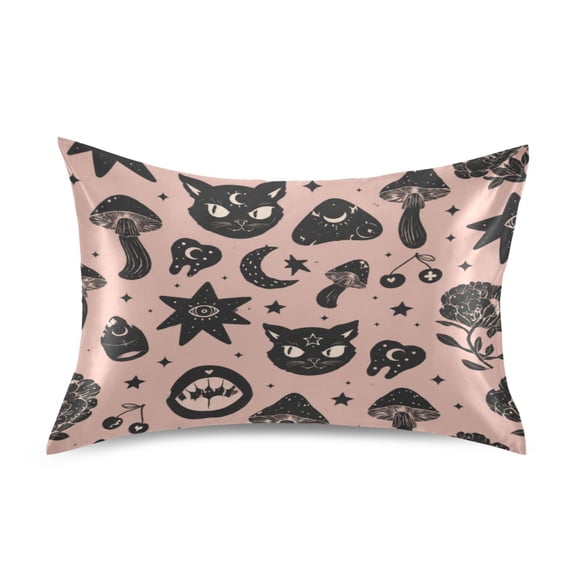 Satin Pillow Case Envelope Pillow Covers Standard Size Soft Pillow Cases for Bedroom, Dark Elves Printed
