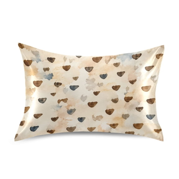 Satin Pillow Case Envelope Pillow Covers Standard Size Soft Pillow Cases for Bedroom, Neutral Hearts Printed