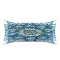 thumbnail image 1 of Satin Pillow Case King Silk Pillow Cover for Hair and Skin Envelope Closure Peacock Feathers Mandala 20"x40", 1 of 9