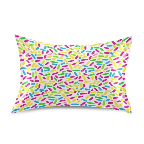 Satin Pillow Case Sprinkles Standard Silk Pillow Cover for Hair and Skin Envelope Closure 20"x26"