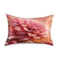 thumbnail image 1 of Satin Pillow Case Standard Silk Pillow Cover for Hair and Skin Envelope Closure Beautiful Dahlia Flower 20"x26", 1 of 9