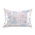 thumbnail image 1 of Satin Pillow Case Standard Silk Pillow Cover for Hair and Skin Envelope Closure Cinnamoroll Flying in Sky 20"x26", 1 of 9