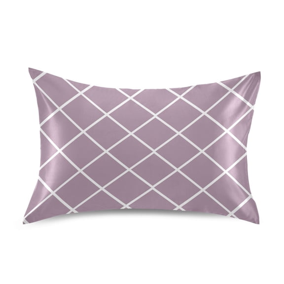 Satin Pillow Case Standard Silk Pillow Cover for Hair and Skin Envelope Closure Pale Mauve Block 20"x26"