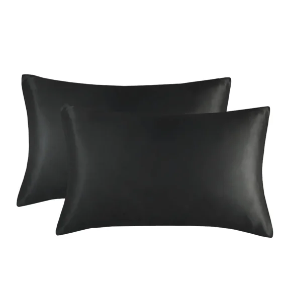 Satin Pillowcase 2 Pack Soft Breathable Silky Pillow Case for Hair and Skin, Cooling Silk Pillow Covers with Envelope Closure Queen Size 20"X 30"