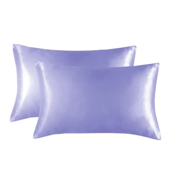 Satin Pillowcase 2 Pack Soft Breathable Silky Pillow Case for Hair and Skin, Cooling Silk Pillow Covers with Envelope Closure Queen Size 20"X 30"