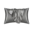 thumbnail image 1 of Satin Pillowcase 20x30 Inch, Silky Soft Polyester Envelope Closure Pillow Cover for Hair and Skin, Cooling Similar to Silk, Machine Washable, Silver Gray, 1 of 6