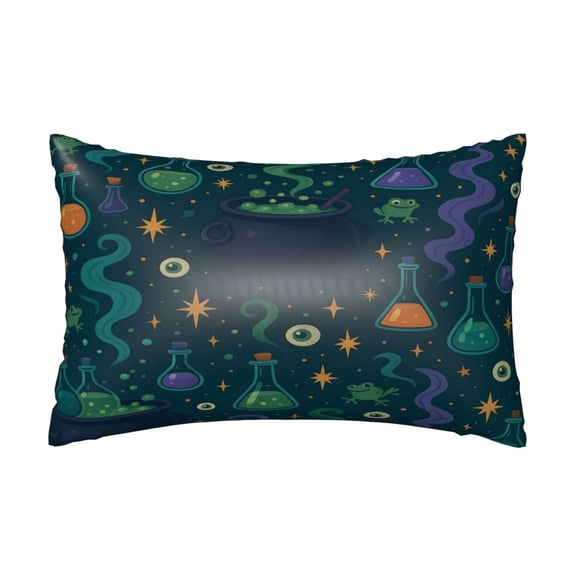Satin Pillowcase 20x30in For Hair And Skin Soft Silky Blend Pillow Case With Hidden Zipper For Bedroom Or Sofa Magical Potion Halloween Pattern