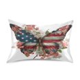 thumbnail image 1 of Satin Pillowcase Envelope Closure Pillow Cover Wrinkle-Resistant & Vibrant Print Butterfly with Flag Pattern, 1 of 7