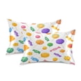 thumbnail image 1 of Satin Pillowcase Envelope Closure Pillow Cover Wrinkle-Resistant & Vibrant Print Cartoon Candy Pattern, 1 of 7