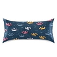 thumbnail image 1 of Satin Pillowcase Envelope Closure Pillow Cover Wrinkle-Resistant & Vibrant Print Cartoon Cat Paw Pattern, 1 of 7