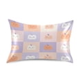 thumbnail image 1 of Satin Pillowcase Envelope Closure Pillow Cover Wrinkle-Resistant & Vibrant Print Pastel Colors Happy Pumpkin, 1 of 7
