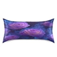 thumbnail image 1 of Satin Pillowcase Envelope Closure Pillow Cover Wrinkle-Resistant & Vibrant Print Purple Rose, 1 of 7