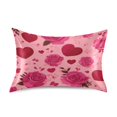 thumbnail image 1 of Satin Pillowcase Envelope Closure Pillow Cover Wrinkle-Resistant & Vibrant Print Red Valentine's Day Pattern, 1 of 7