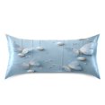 thumbnail image 1 of Satin Pillowcase Envelope Closure Pillow Cover Wrinkle-Resistant & Vibrant Print White Butterflies Pattern, 1 of 7