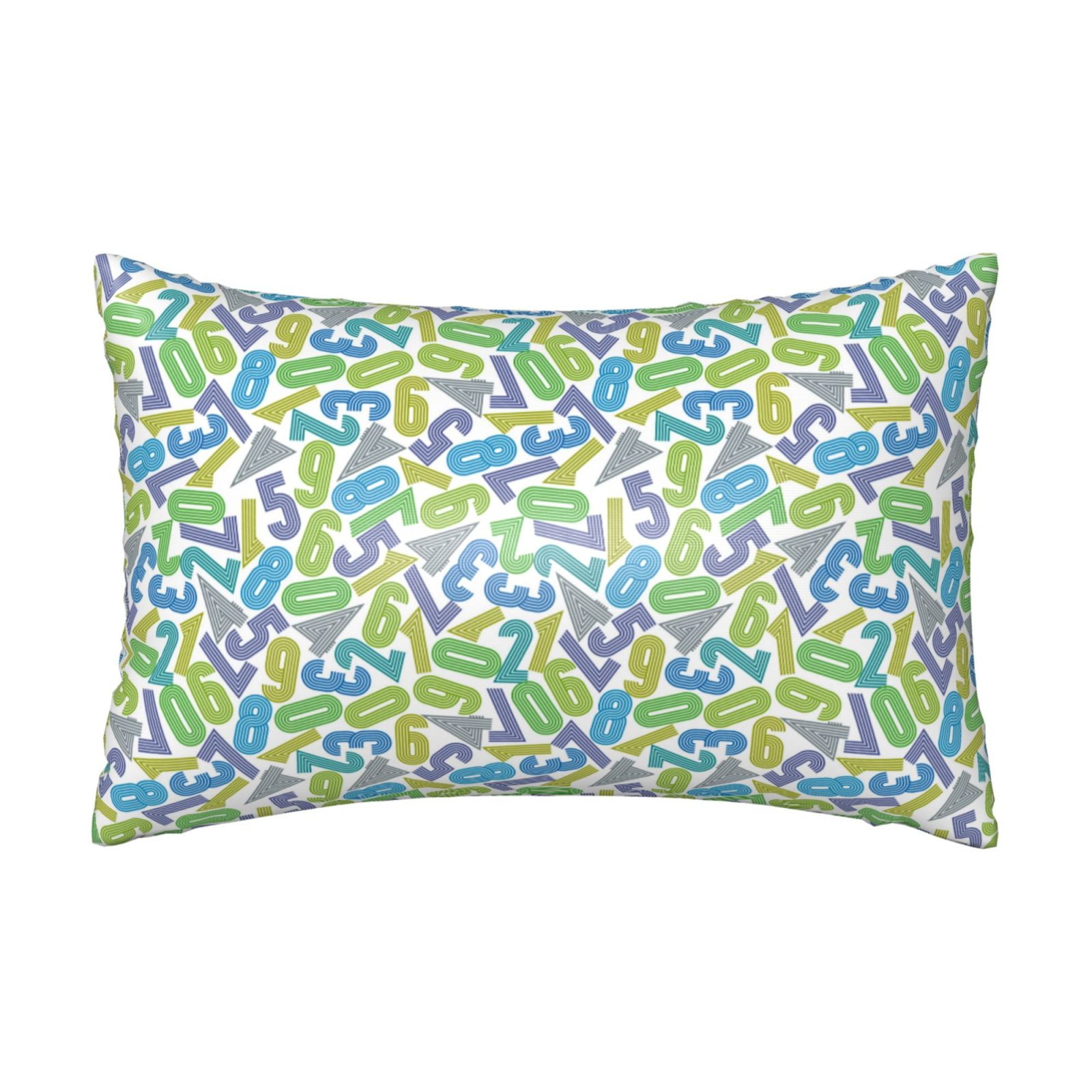 Satin Pillowcase For Hair And Skin, Color Numbers Math Soft And Cooling Similar To Silk Pillow