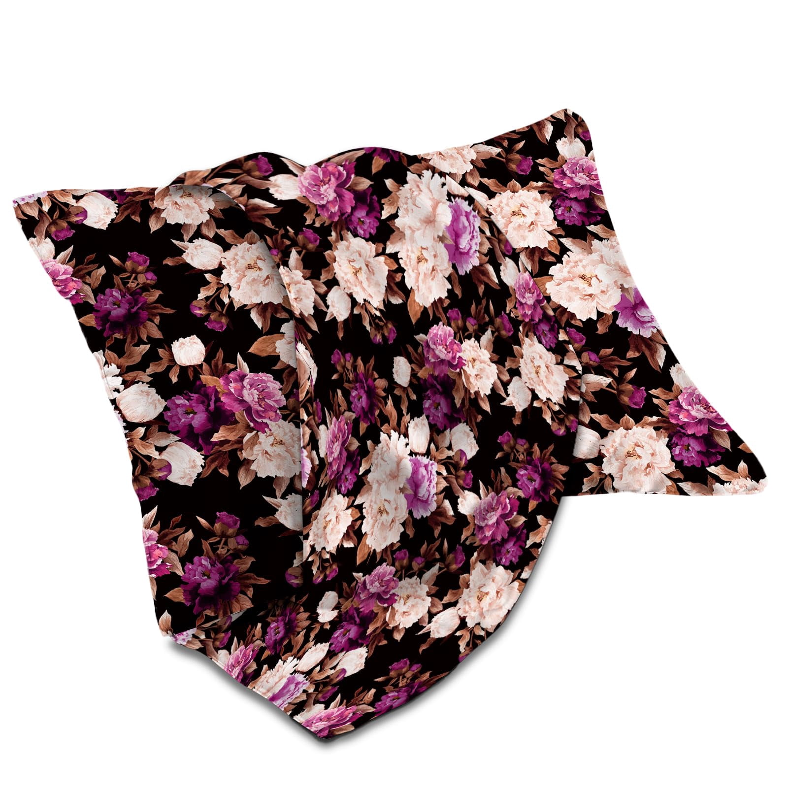 Satin Pillowcase For Hair And Skin  Softer Than Mulberry Silk Pillow Cases 2 Pack Pillowcases With Zipper Standard Size Set Of 2 Black Rose
