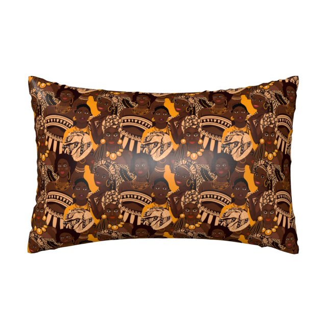 Satin Pillowcase for Hair and Skin, Beautiful Ethnic African Women Soft