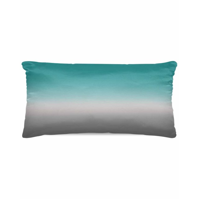 Satin Pillowcase for Hair and Skin, Cyan Turquoise Gray Gradient Silky