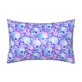 thumbnail image 1 of Satin Pillowcase For Hair And Skin, Pink Blue Skull Daisy Soft And Cooling Similar To Silk Pillow Cases Standard Size 20x30 Inches, Pillow Covers With Hidden Zipper, Gifts For Women Men, 1 of 8