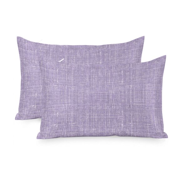 Satin Pillowcase for Hair and Skin Queen Size 2 Pack Purple Linen Fabric Satin Pillow Case Soft Breathable Cool Silk Pure Solid Color Pillowcases with Hidden Zipper Throw Pillow Covers 20x30 Inch