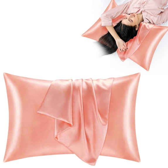 Satin Pillowcase for Hair and Skin, Super Soft and Cooling Similar to Silk Pillow Cases with Envelope Closure, Gift for Women Men(20"x36" Standard Size)