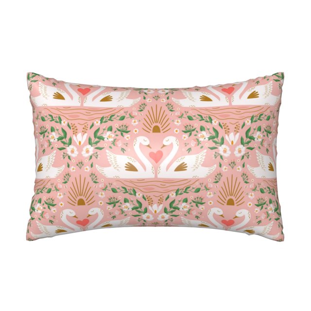 Satin Pillowcase for Hair and Skin, Swan Couple Soft and Cooling