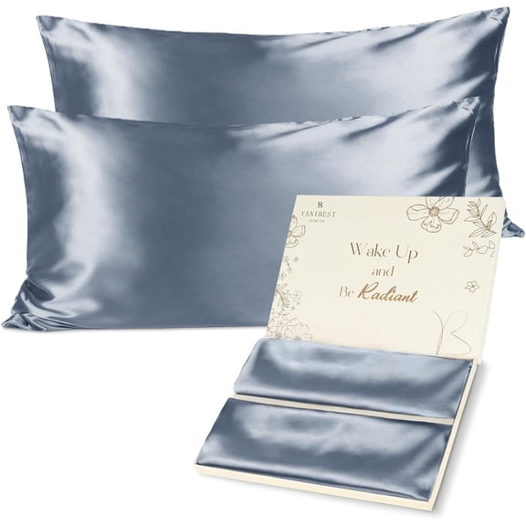 Satin Pillowcase, King Size Pillow Cases Set of 2 - Silk Pillow Cases for Hair and Skin with Zipper, Silk Pillow Cases King for 20"x40", Exquisite Packaging for Women Men